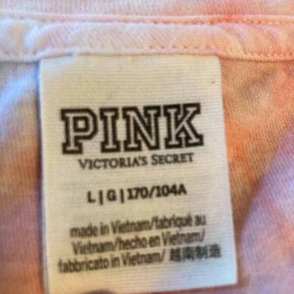 PINK VS oversized cotton tie dyed graphic T w/ side vents vacay vibes💕 - Picture 5 of 6